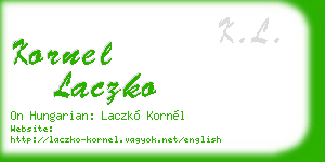 kornel laczko business card